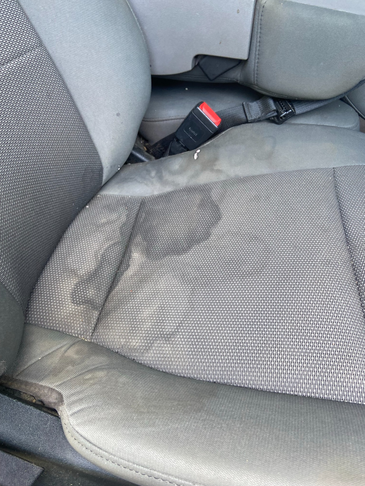 Before — seat stains